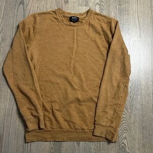 A.P.C. Rue Madame Paris Sweatshirt - Classic Tan Crew Neck Pullover XL